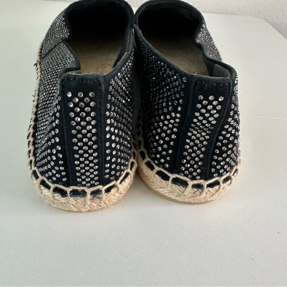 Tory Burch Everly Espadrille Embellished Royal Suede in Black SZ US 7.5 - Picture 7 of 8